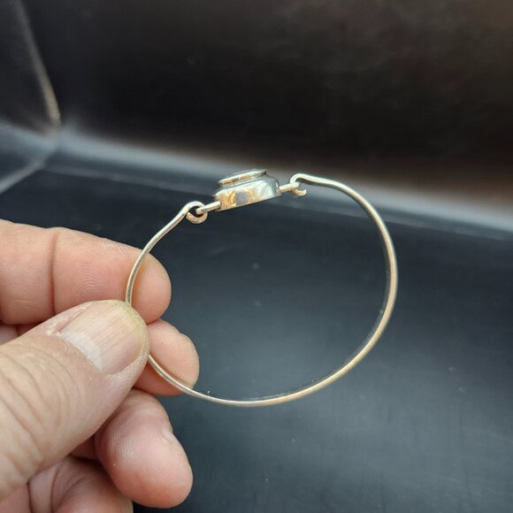 VTG Boma Sterling Silver Bracelet Bangle Clear Light Blue Stone Tested 925 USA - Picture 13 of 15
